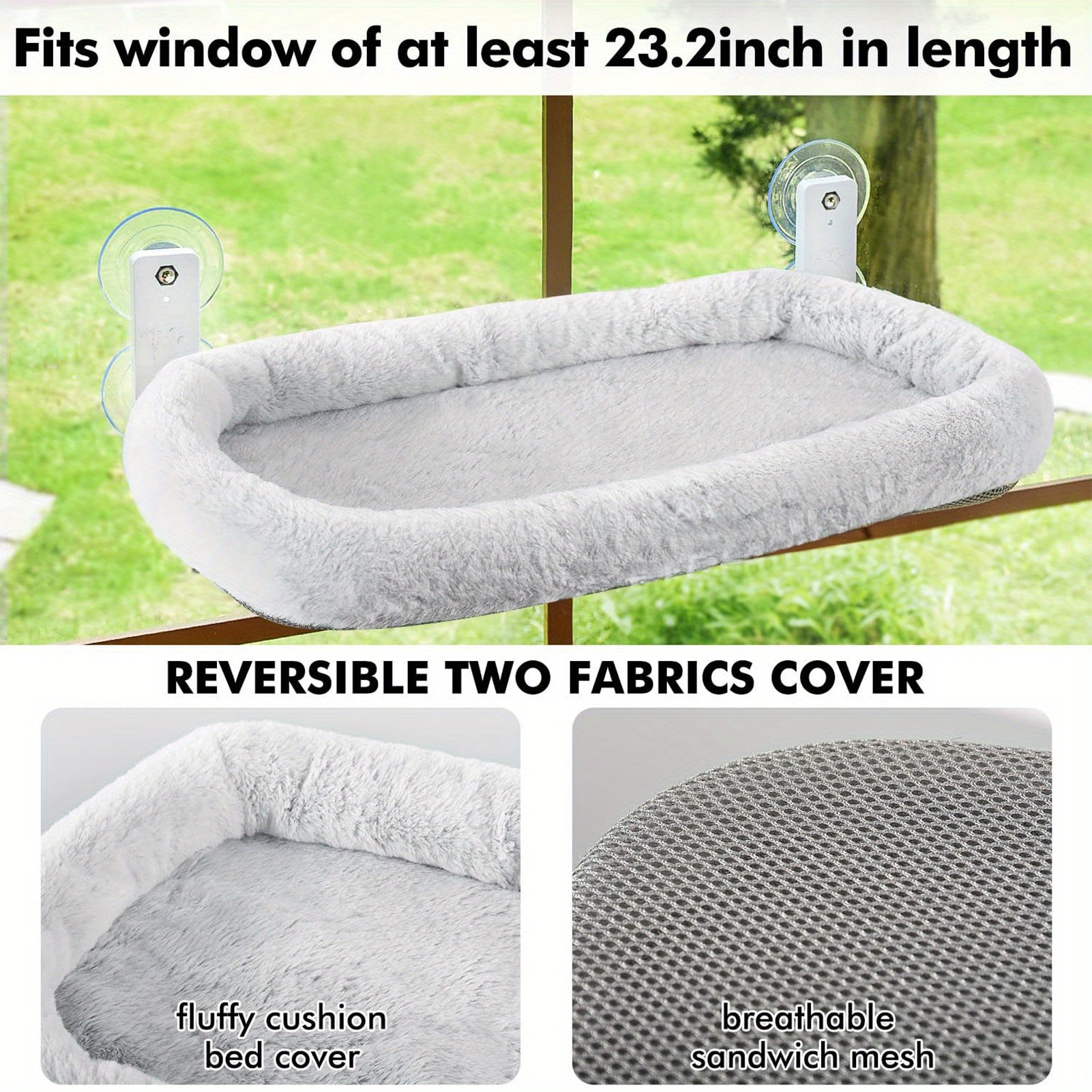 Cat Beds & Window Perche with Space-Saving, Foldable, Machine-Washable - product gallery image 6