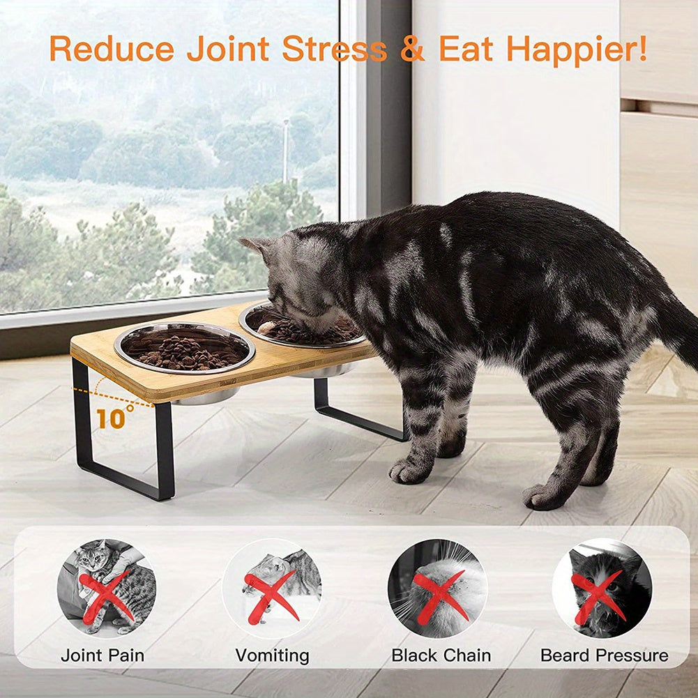 Cat Bowls & Feeding Station with Dishwasher-Safe, Non-Slip - product gallery image 7