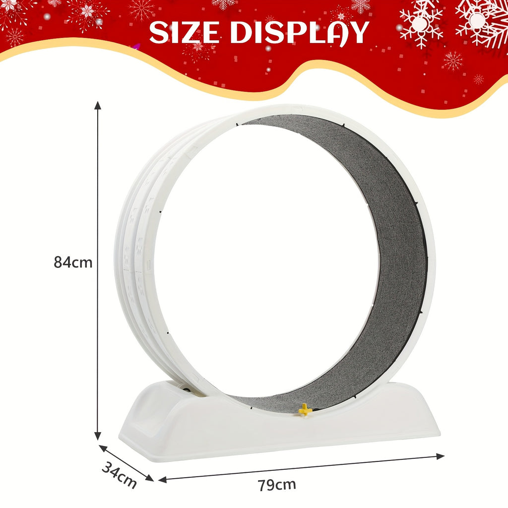 Cat Exercise Wheel with Wheels, 79 Cm, Plastic Carpeted Runway, Easy to Install - product gallery image 4