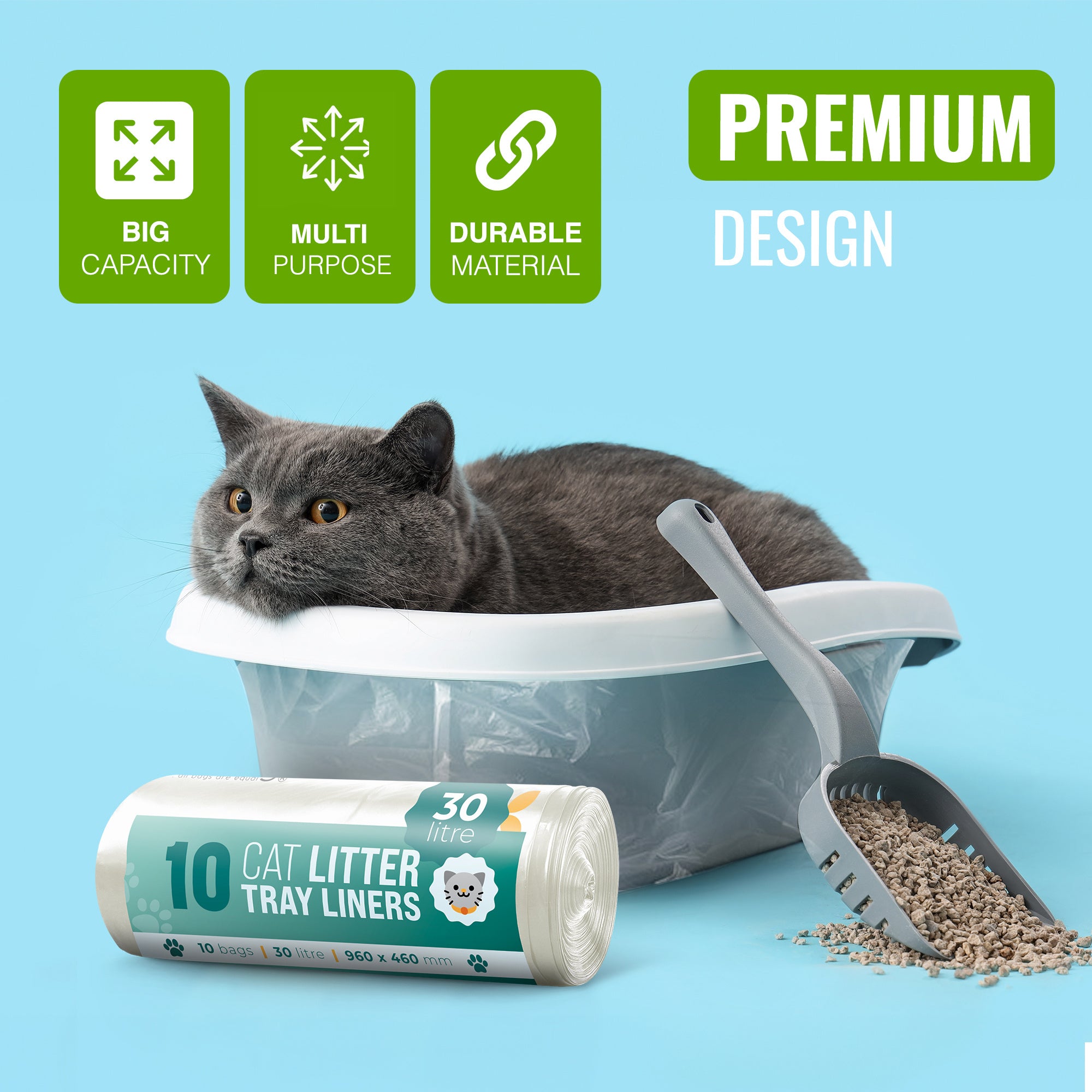 Cat Litter Tray Liner with 2 Pack ( 20 units ), Large Liners - product gallery image 4