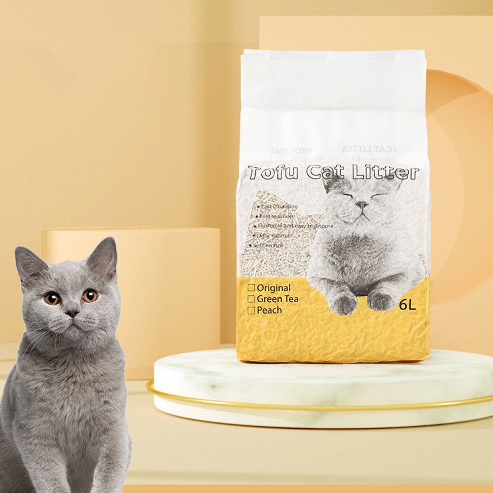 Cat Litter with 6L, Original Tofu Coloured Clumping Granules - product gallery image 4