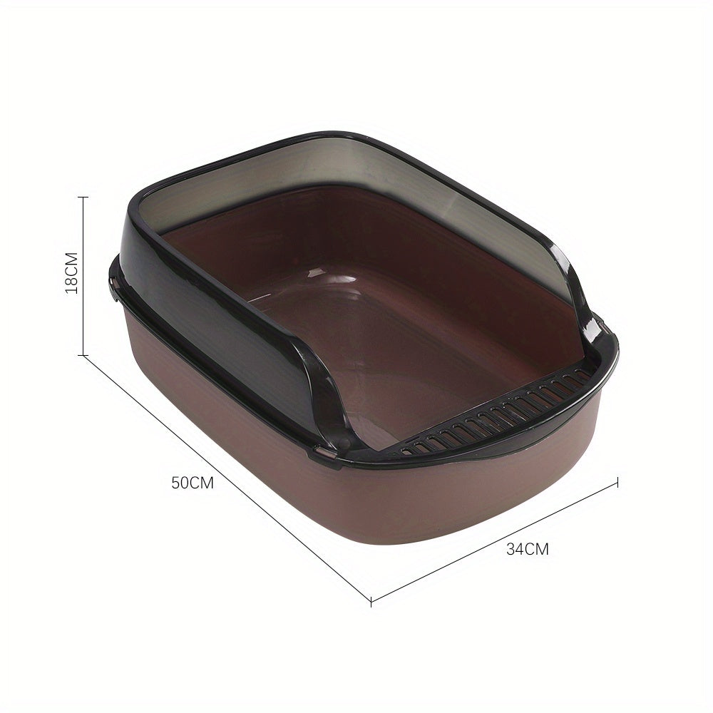 Cat Litter with Foldable, Plastic, Large High-Sided Tray Scoop Extra Deep - Maroon-50*34*18cm option