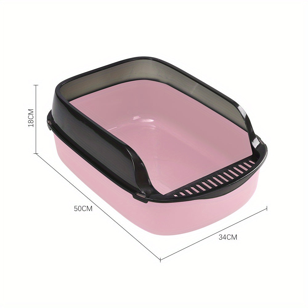 Cat Litter with Foldable, Plastic, Large High-Sided Tray Scoop Extra Deep - Pink-50*34*18cm option