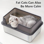 Cat Litter with Stainless Steel, XL Stainless Steel Tray 50x35x25cm - product gallery image 3
