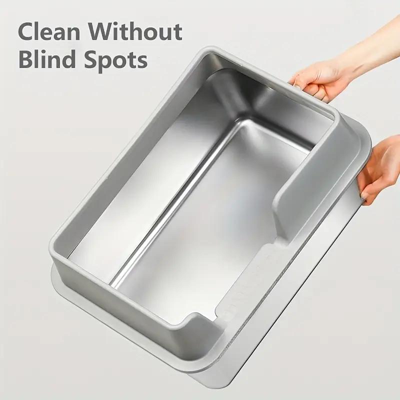 Cat Litter with Stainless Steel, XL Stainless Steel Tray 50x35x25cm - product gallery image 5