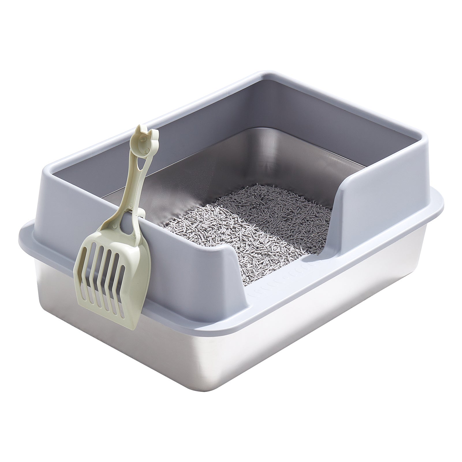 Cat Litter with Stainless Steel, XL Stainless Steel Tray 50x35x25cm - product gallery image 7