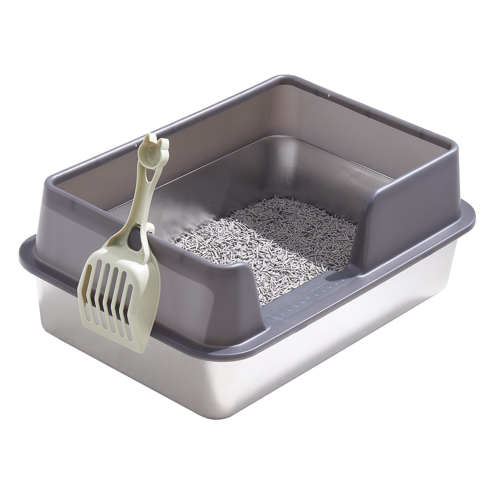 Cat Litter with Stainless Steel, XL Stainless Steel Tray 50x35x25cm - product gallery image 9