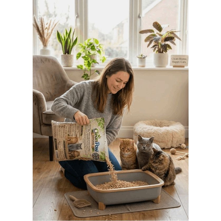 Cat Litter with Wood, 1pk, CleanPaw Wood Pellet UK-Made Natural Bedding - product gallery image 3