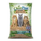 Cat Litter with Wood, 1pk, CleanPaw Wood Pellet UK-Made Natural Bedding