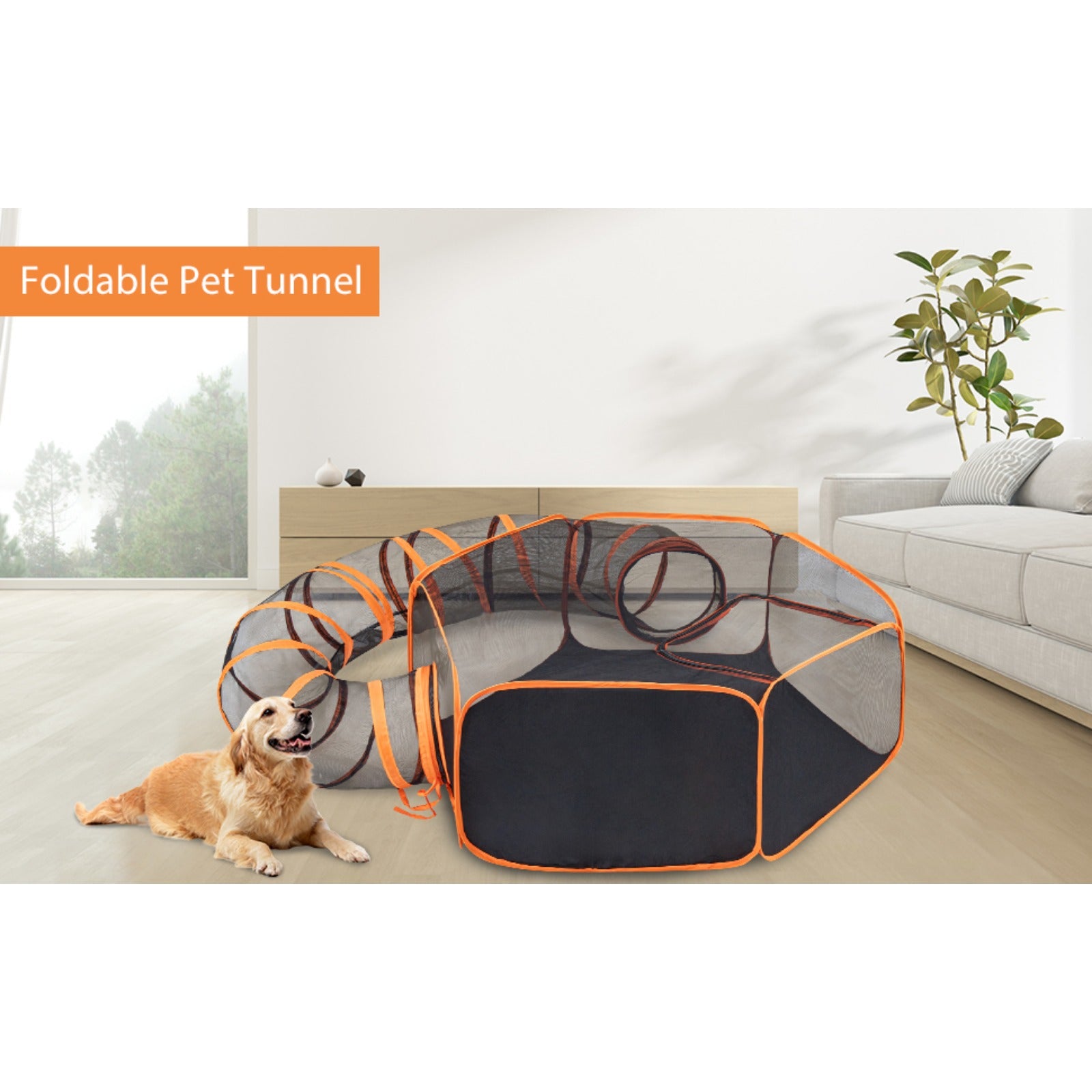 Cat Playpen with Foldable, 300cm, 2-in-1 Foldable Tunnel - product gallery image 10