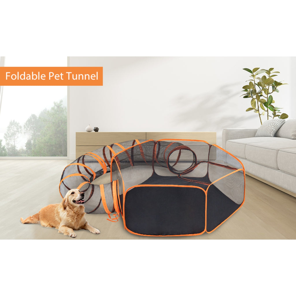 Cat Playpen with Foldable, 300cm, 2-in-1 Foldable Tunnel - product gallery image 2