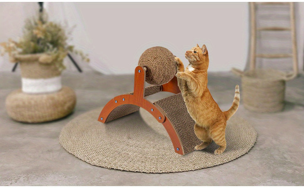 Cat Scratcher with 30CM, Board Hanging Sisal Ball Toy Durable - product gallery image 4