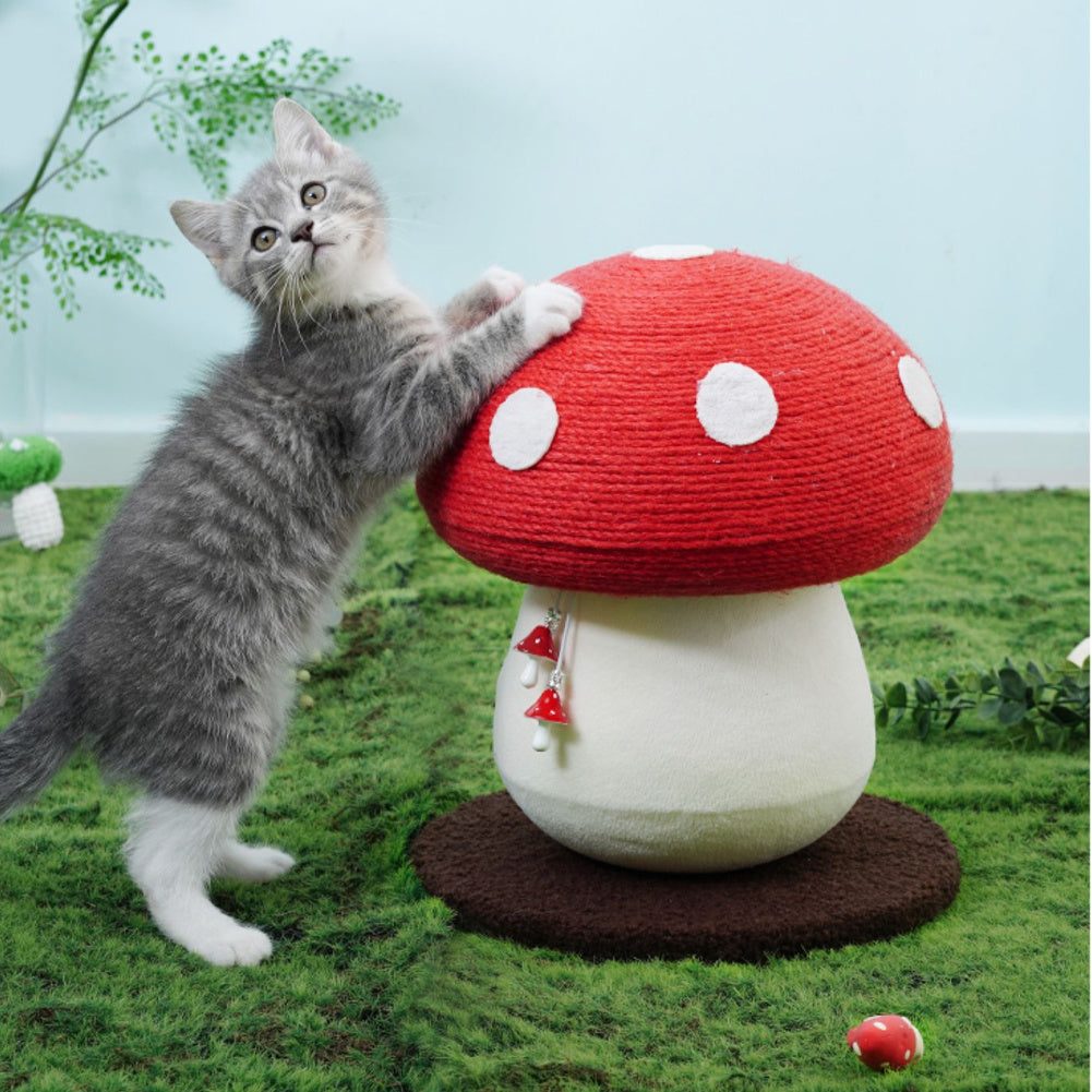 Cat Scratcher with 34*28cm/13.4*11in, Mushroom Scratching Post 28x28x34cm Cute Sisal