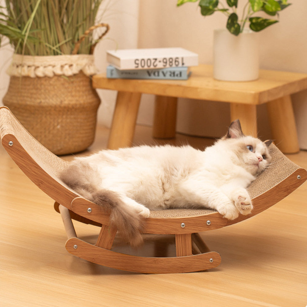 Cat Scratcher with L, Rocking Sofa, Curved Cardboard Rocking Lounge Bed 2-in-1 - product gallery image 3