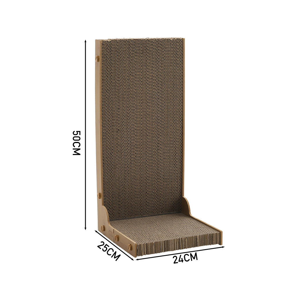Cat Scratcher with Large, L-Shape Cardboard Pad 24x25x50cm Large Indoor - product gallery image 2