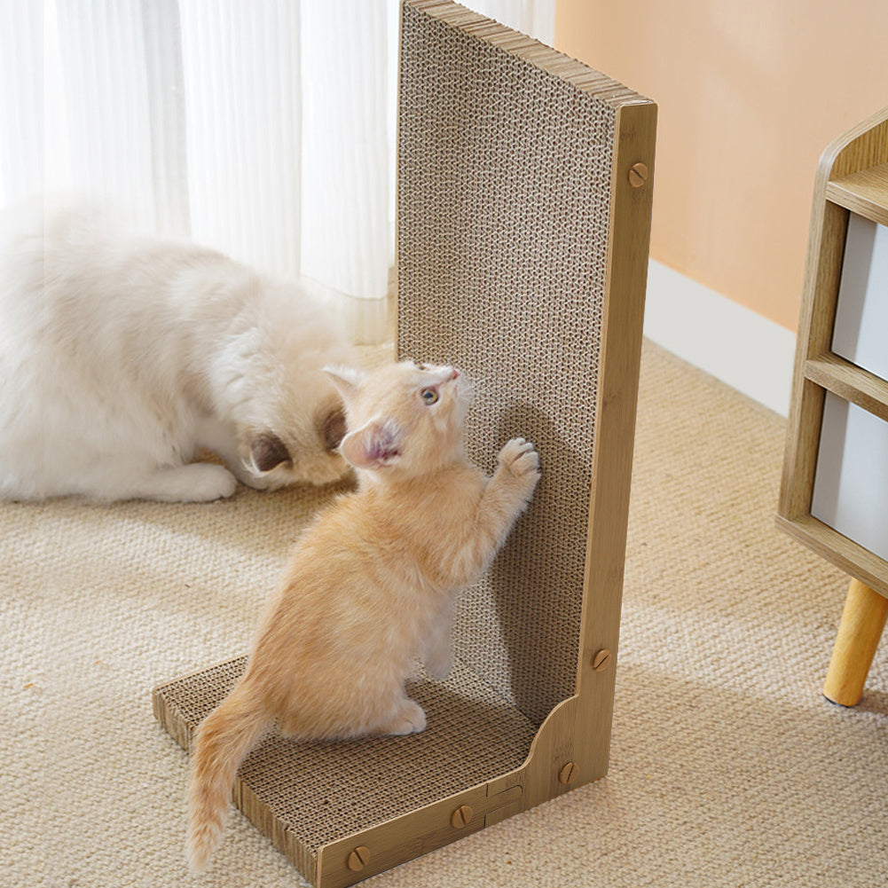 Cat Scratcher with Large, L-Shape Cardboard Pad 24x25x50cm Large Indoor - product gallery image 4