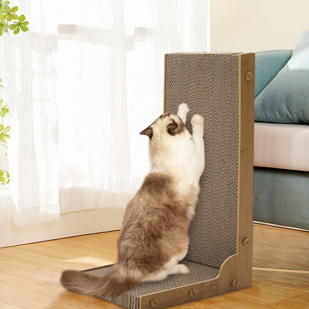 Cat Scratcher with Large, L-Shape Cardboard Pad 24x25x50cm Large Indoor - product gallery image 6