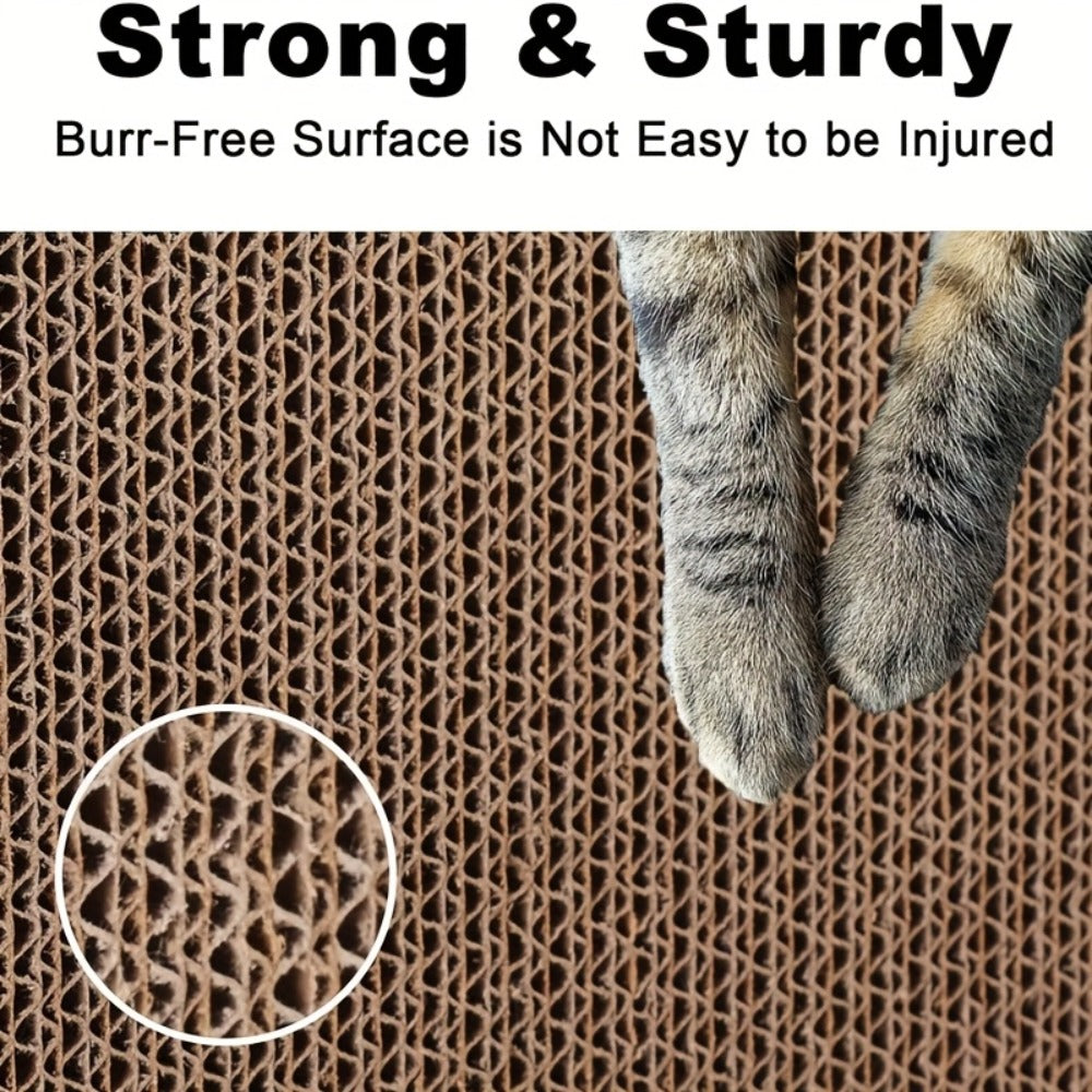 Cat Scratcher with Light Brown, Pad 5-Pack Corrugated Cardboard Lounge Bed - product gallery image 10