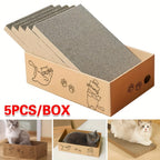 Cat Scratcher with Light Brown, Pad 5-Pack Corrugated Cardboard Lounge Bed - product gallery image 6