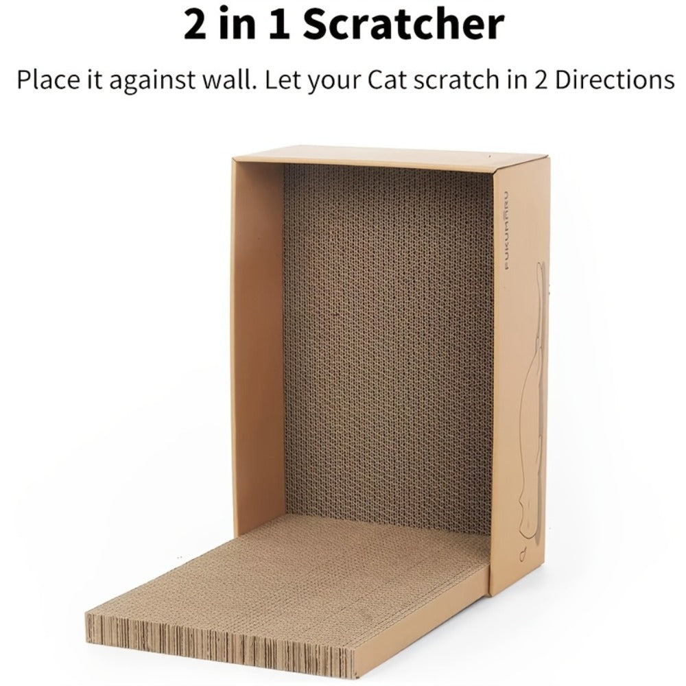 Cat Scratcher with Light Brown, Pad 5-Pack Corrugated Cardboard Lounge Bed - product gallery image 7