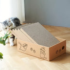 Cat Scratcher with Light Brown, Pad 5-Pack Corrugated Cardboard Lounge Bed