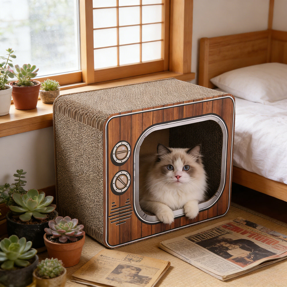 Cat Scratchers & Bed with Wood, 40*22*31cm for practical home use
