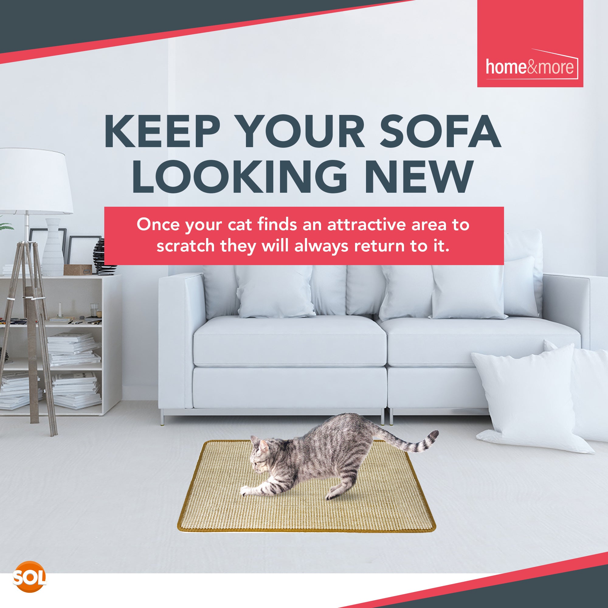 Cat Scratching Mats & Pad with Foldable, Non-Slip, Wood - product gallery image 4