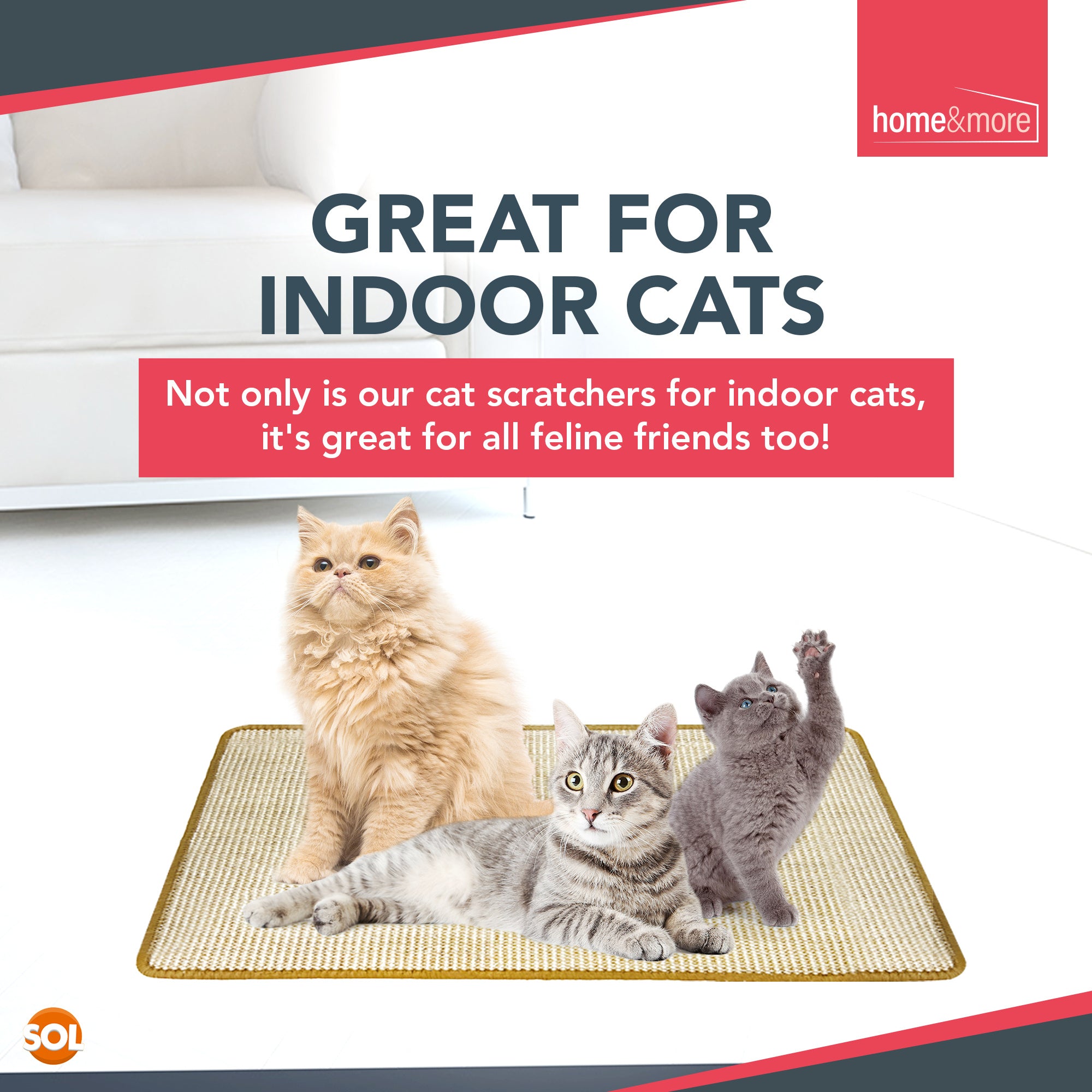 Cat Scratching Mats & Pad with Foldable, Non-Slip, Wood - product gallery image 6