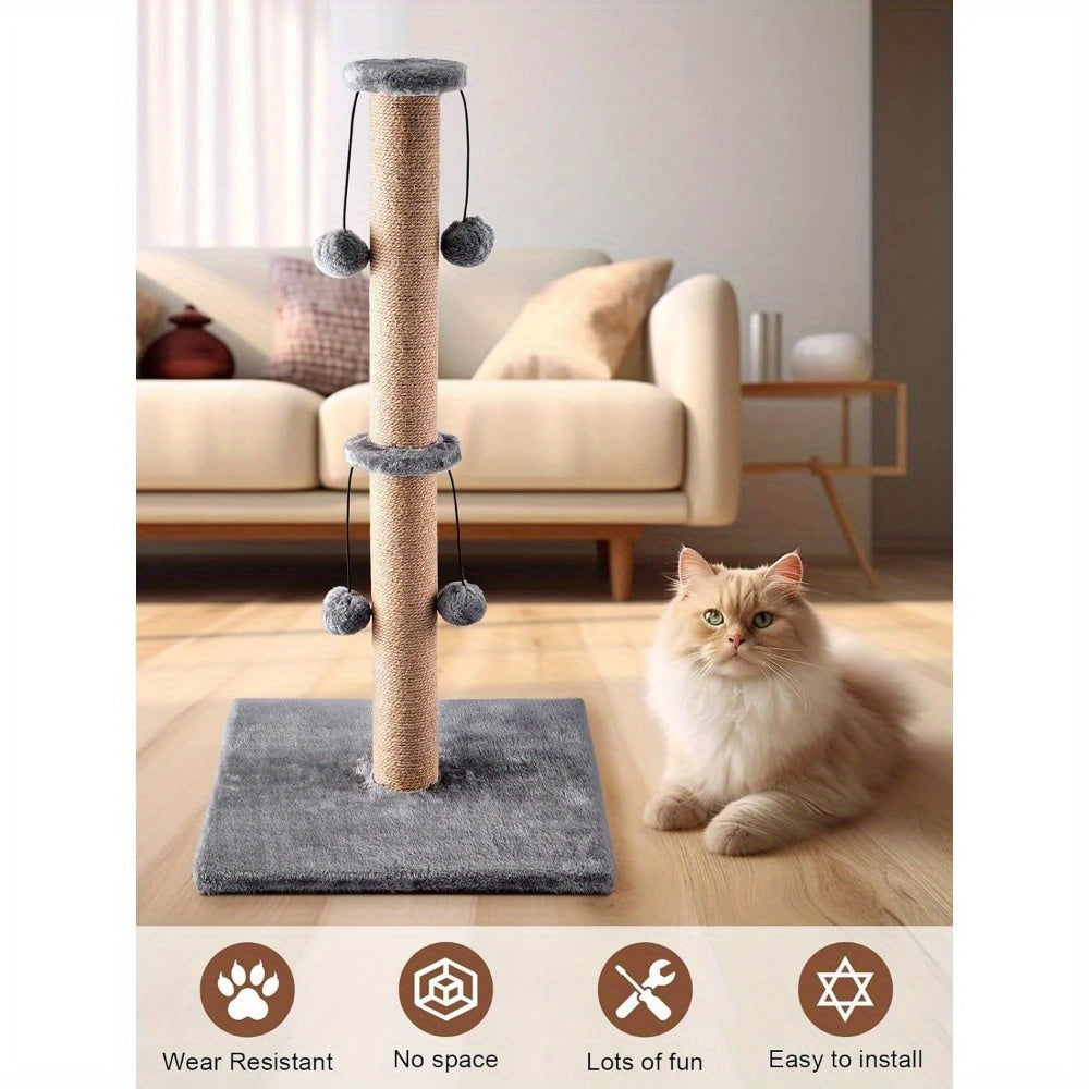 Cat Scratching Post with Easy Assembly, 74cm, 4 Toy Ball - product gallery image 12