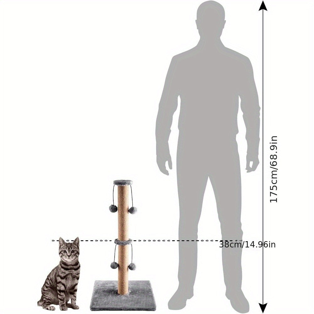 Cat Scratching Post with Easy Assembly, 74cm, 4 Toy Ball - product gallery image 5