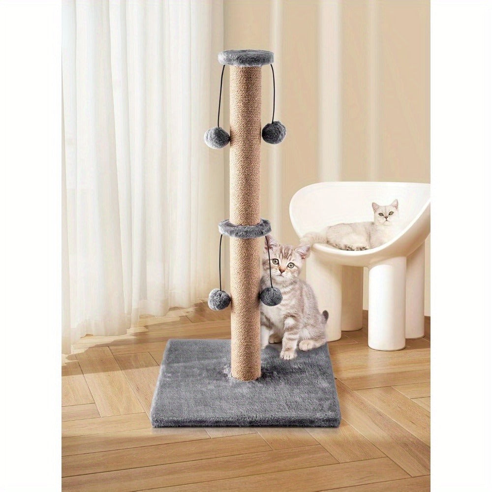 Cat Scratching Post with Easy Assembly, 74cm, 4 Toy Ball