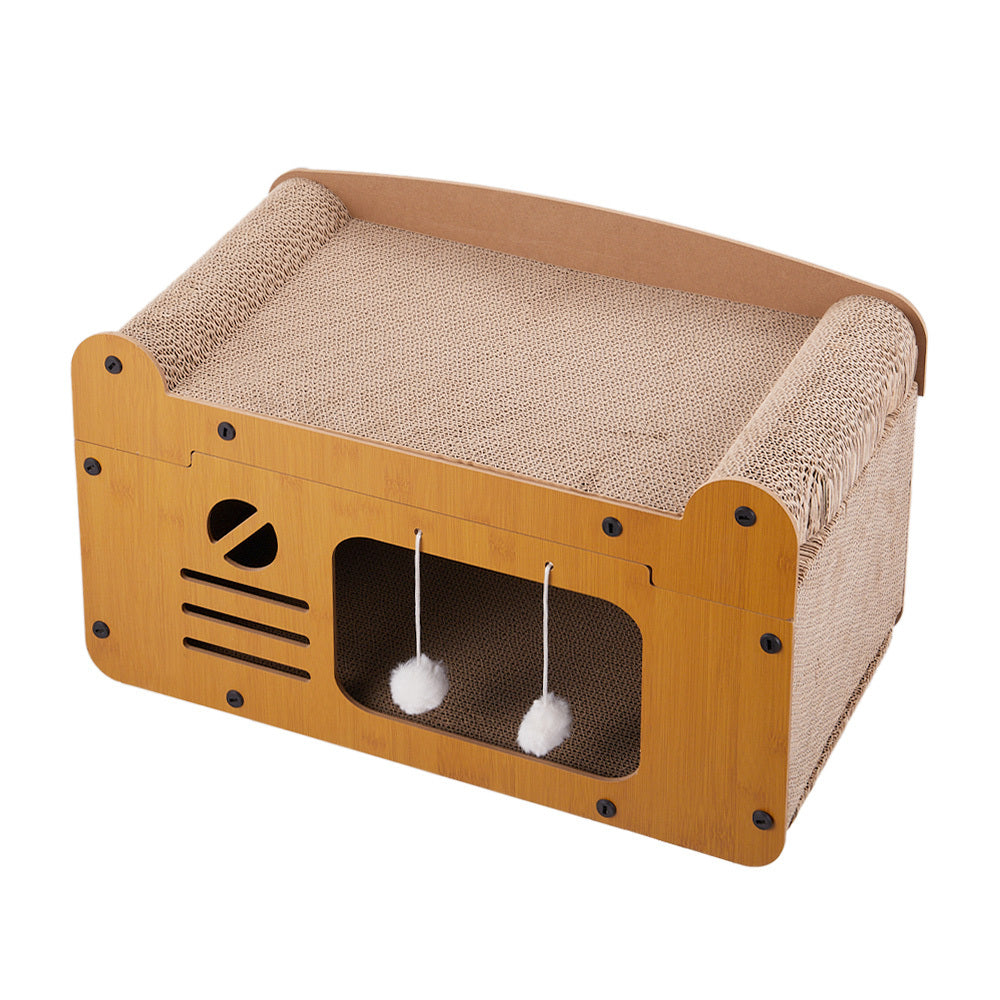 Cat Scratching Posts & Board with 56*30*30cm, Cardboard Scratcher Box Double Layer - product gallery image 7