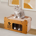 Cat Scratching Posts & Board with 56*30*30cm, Cardboard Scratcher Box Double Layer