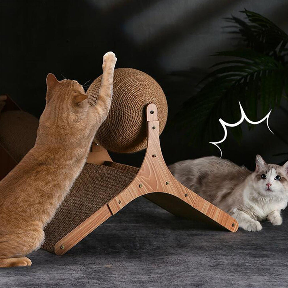 Cat Scratching Toy with Wheels, 35*15*26cm, Sisal Ball Ferris Wheel Rotating Base - product gallery image 6