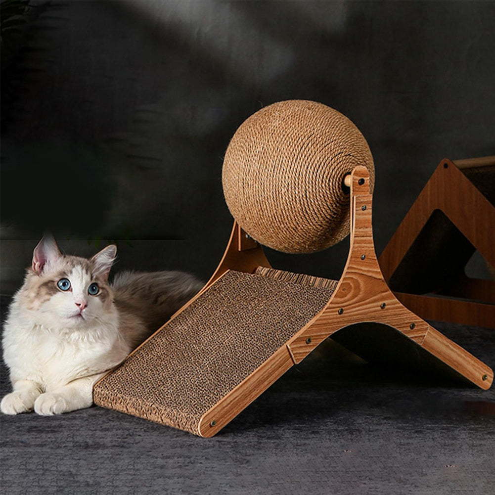 Cat Scratching Toy with Wheels, 35*15*26cm, Sisal Ball Ferris Wheel Rotating Base - product gallery image 8