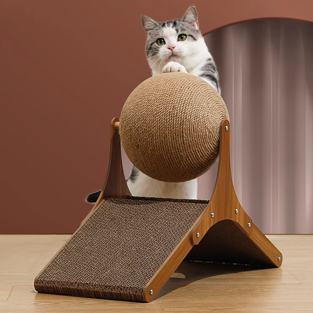 Cat Scratching Toy with Wheels, 35*15*26cm, Sisal Ball Ferris Wheel Rotating Base - product gallery image 9