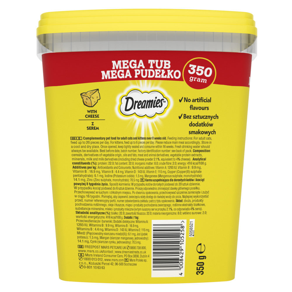 Cat Treats & Snack with 350g, 1.4kg, Cheese, Dreamies Cheese Mega Tubs (1.4kg) Dual - product gallery image 4