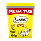 Cat Treats & Snack with 350g, 1.4kg, Cheese, Dreamies Cheese Mega Tubs (1.4kg) Dual