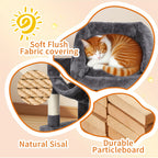 Cat Tree with 112 Cm Multi-Level Plush Condo Scratching Posts - product gallery image 4