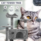 Cat Tree with 138 cm Tower Multi-Level Cats Activity Centre - product gallery image 12