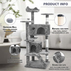 Cat Tree with 138 cm Tower Multi-Level Cats Activity Centre - product gallery image 13