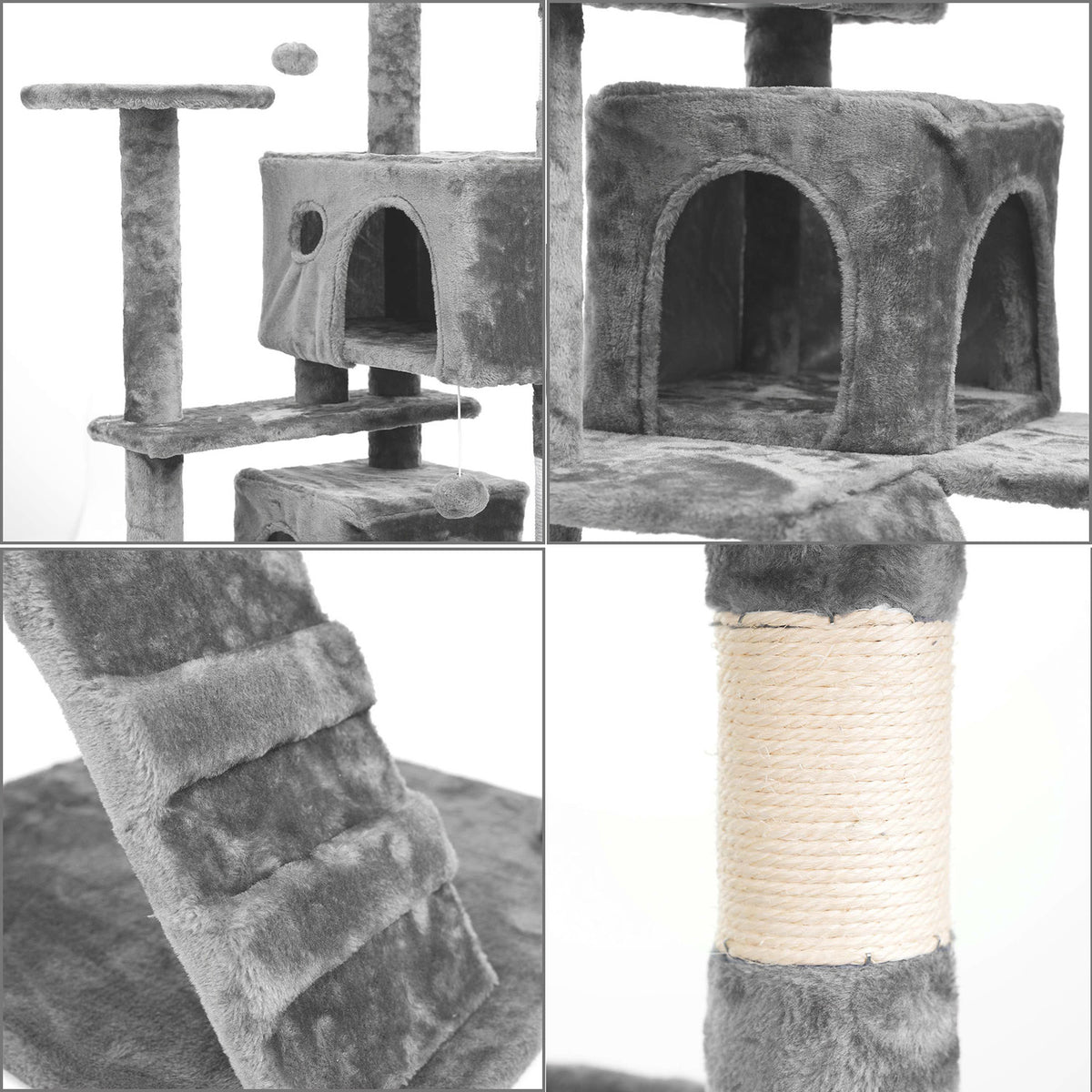 Cat Tree with 138 cm Tower Multi-Level Cats Activity Centre - product gallery image 14