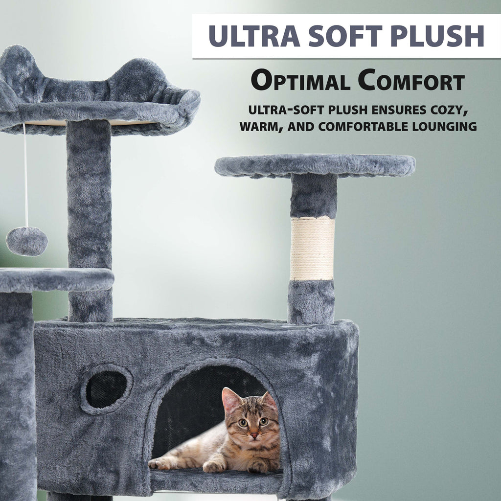 Cat Tree with 138 cm Tower Multi-Level Cats Activity Centre - product gallery image 3