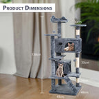 Cat Tree with 138 cm Tower Multi-Level Cats Activity Centre - product gallery image 5