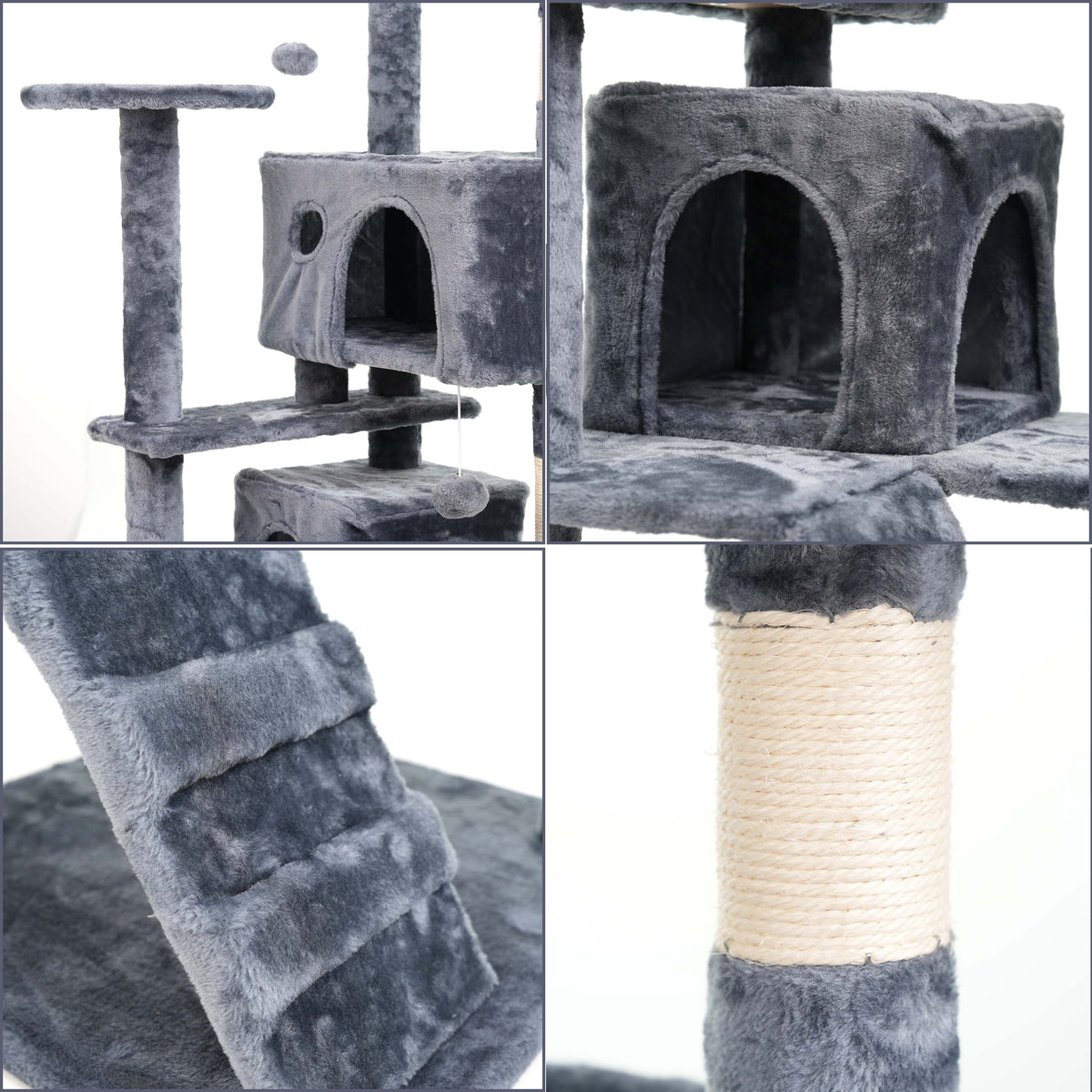 Cat Tree with 138 cm Tower Multi-Level Cats Activity Centre - product gallery image 6