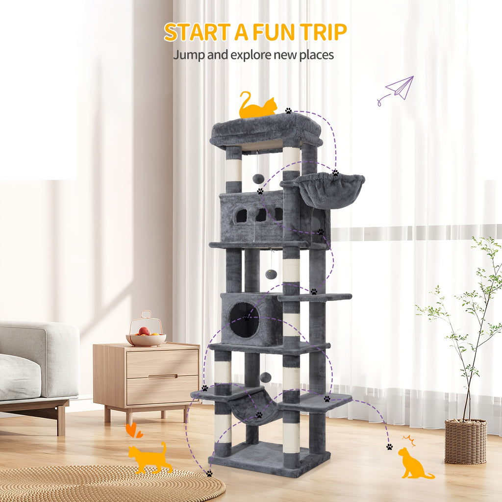Cat Tree with 170cm, Indoor Cats, Large Tall Tower, Multi-Level - product gallery image 4