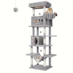 Cat Tree with 170cm, Large Tower Maine Multi-Storey Scratching Post - Grey option