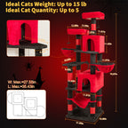 Cat Tree with 180cm, Wood, AMHANCIBLE Tall Multi-Functional Tower - product gallery image 2