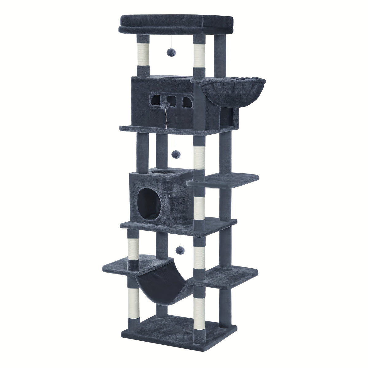 Cat Tree with 210 Cm Large Scratching Post, Tower Maine - product gallery image 5