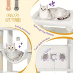 Cat Tree with 210cm, Indoor Cats, Large Tall Tower, Multi-Level - product gallery image 10